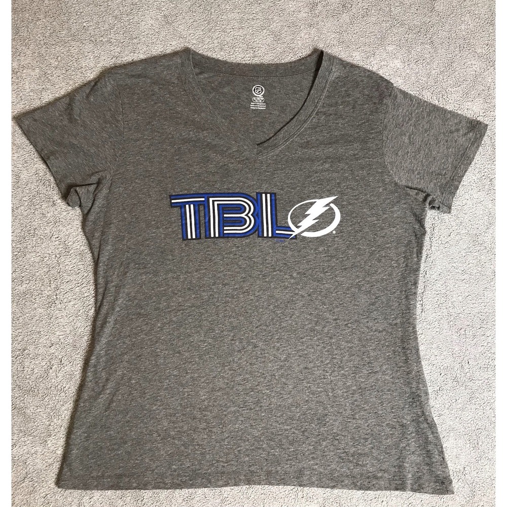 Tampa Bay Lightning XL T-Shirt Authentic NHL Women's X-Large V-Neck